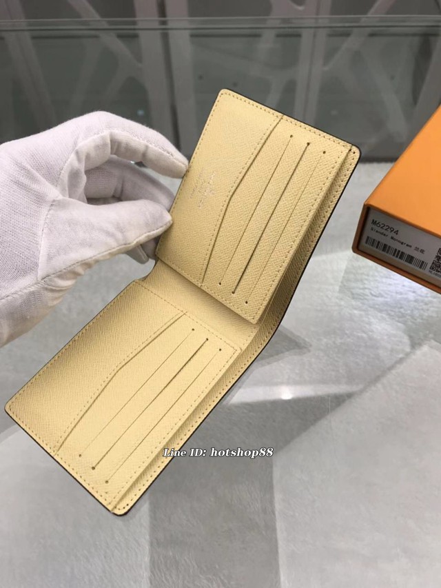 路易威登LV錢包 M62294蘭花 經典圖案浸潤霓虹色彩 Slender錢夾包 LV男士短夾 xxlv1905